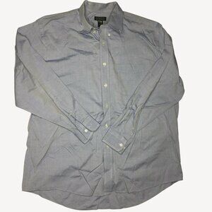 Harold Powell Mens Long Sleeved Shirt Blue Cotton Size 17 (34/35)